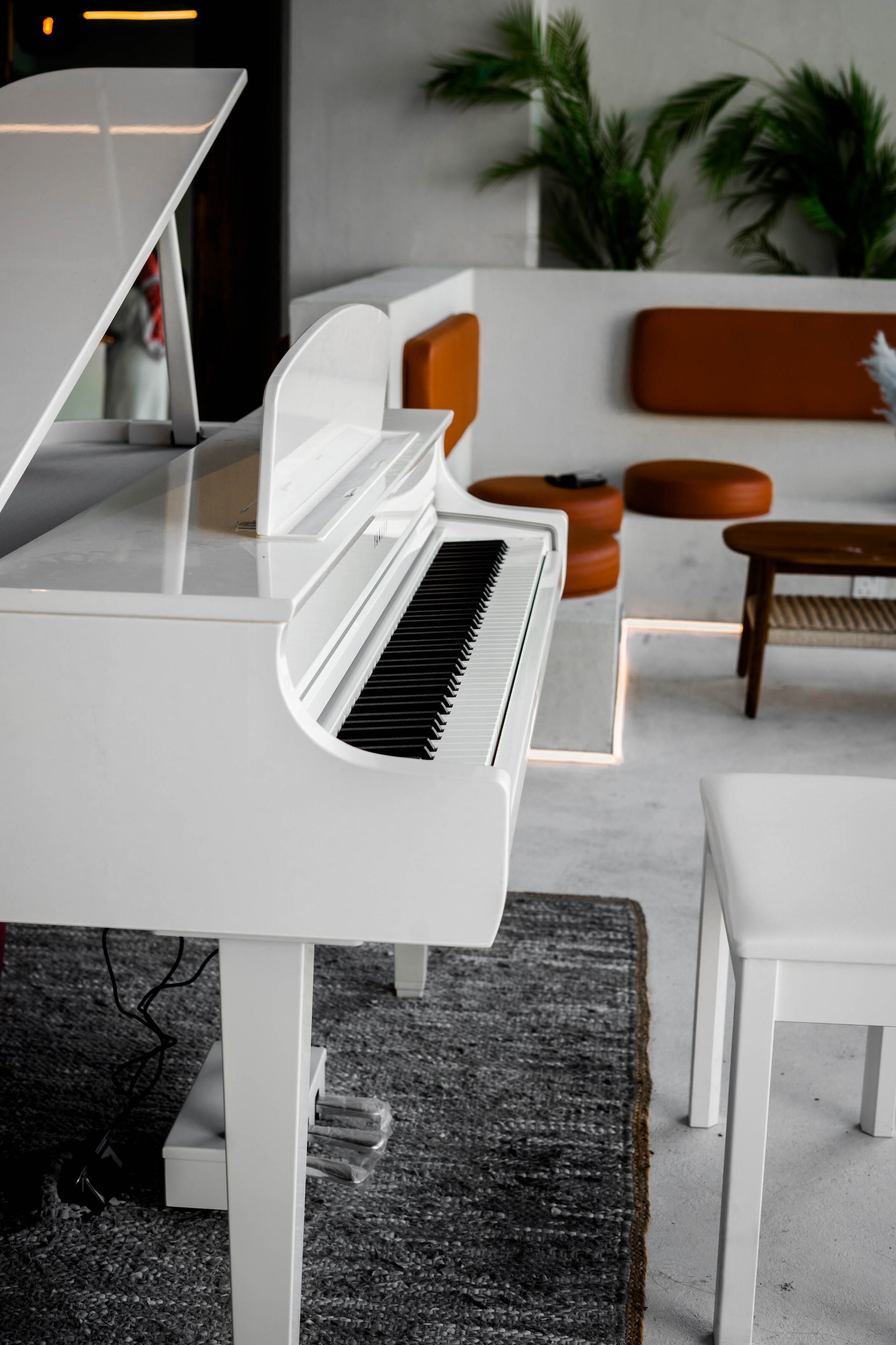 White luxury piano