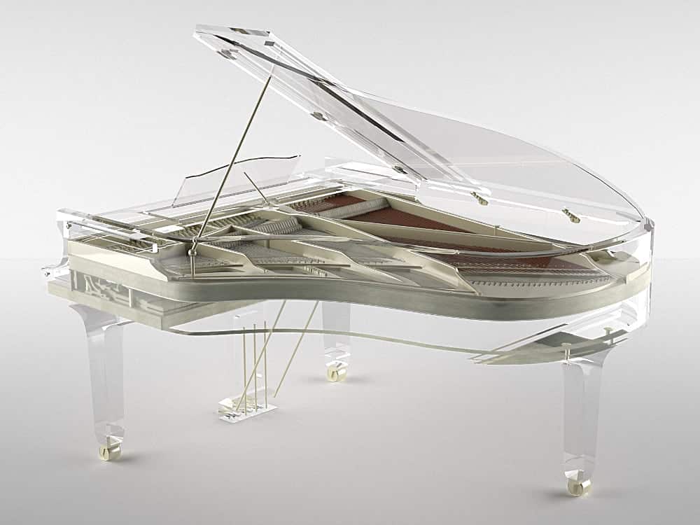 Glass grand piano