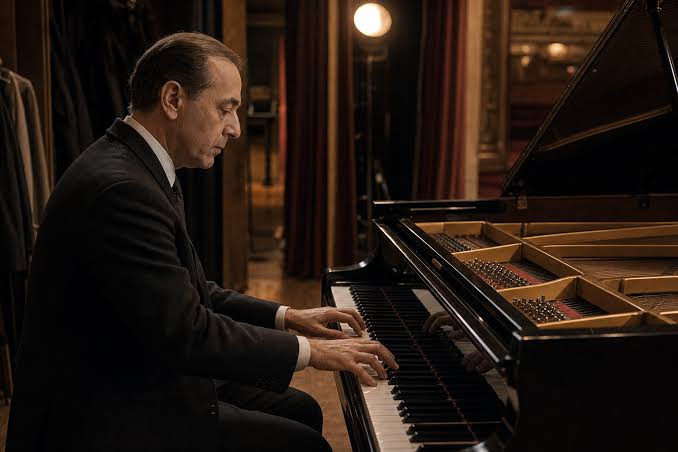 Benno Moiseiwitsch playing the piano
